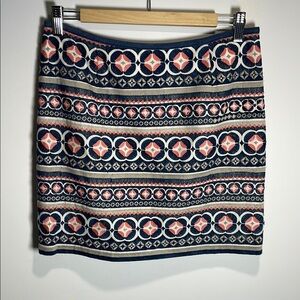 Vintage Fossil Blue and Pink Embellished Mini Skirt